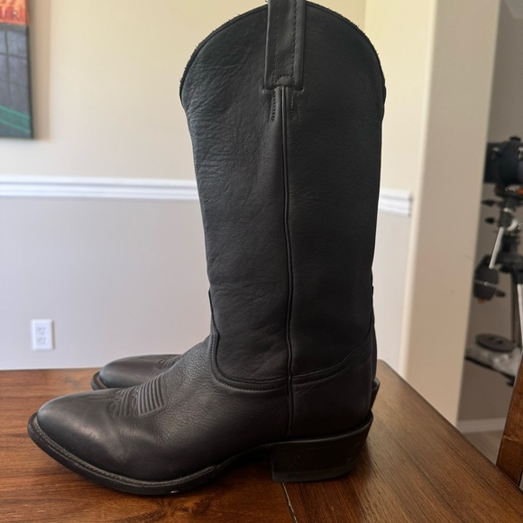 Tony Lama Other - Tony Lama Vintage Ol’ Buck Black Leather Western Boots size 9.5